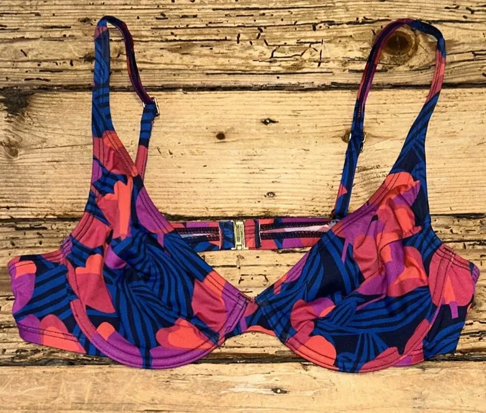 Tory Burch Women’s Size XS Tropical Bikini Top With Adjustable Straps